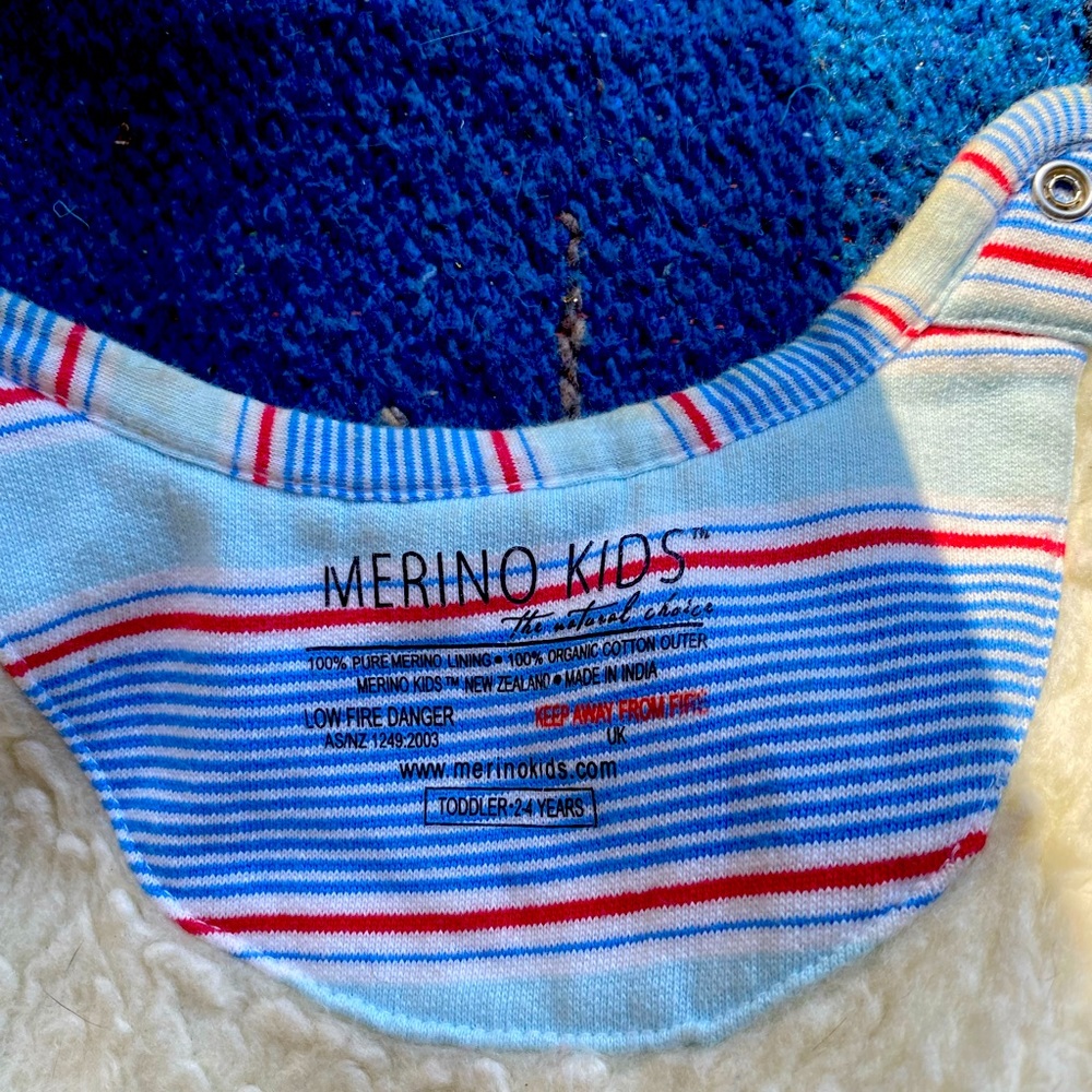 Toddler merino wool and cotton sleep sack